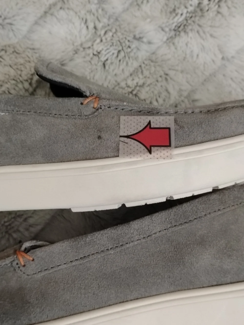 Franco Fortini Preppy Grey Suede Slip-On Loafers with White Sole